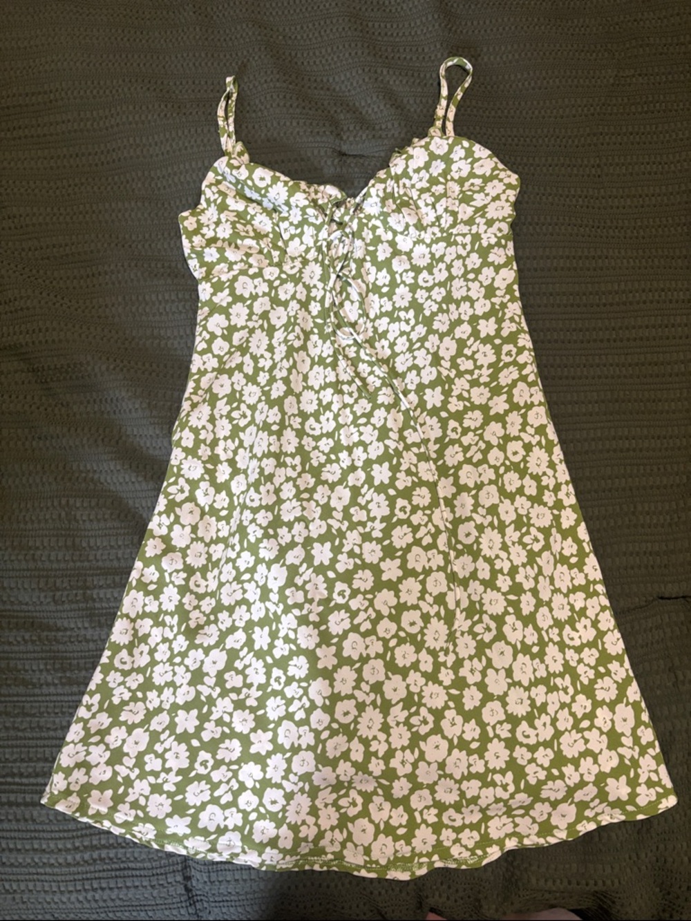 Princess Polly Green and White Floral Slip Dress